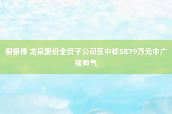 狠狠操 龙泉股份全资子公司预中标5879万元中广核神气