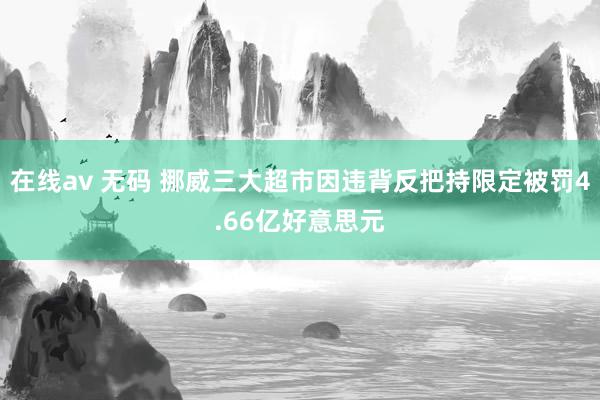 在线av 无码 挪威三大超市因违背反把持限定被罚4.66亿好意思元