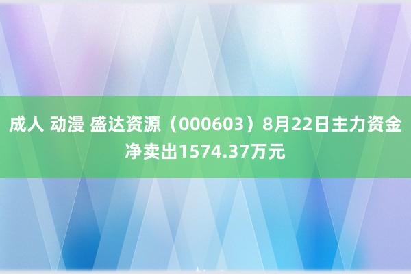 成人 动漫 盛达资源（000603）8月22日主力资金净卖出1574.37万元